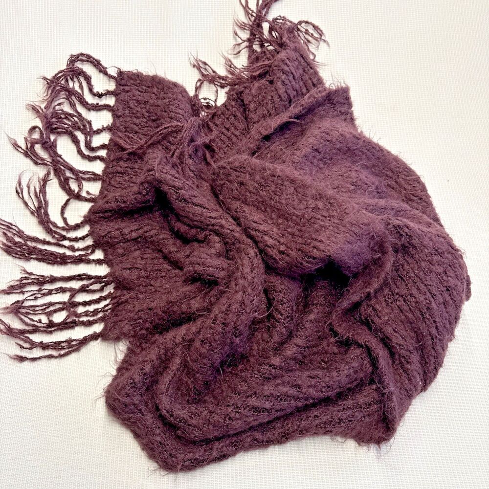 Aerie Oversized Blanket Scarf 6' x 20" Plum Colored Extra Soft & Comfortable